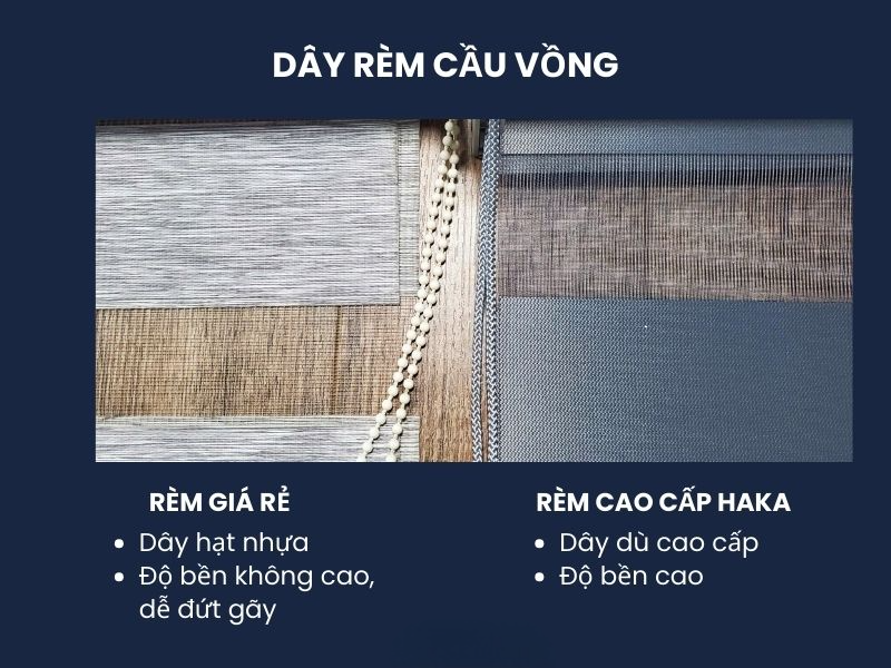 kiểm tra phụ kiện khác của rèm cầu vồng