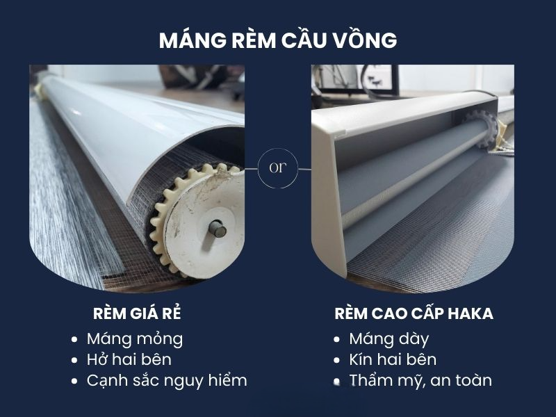 kiểm tra phụ kiện máng rèm cầu vồng